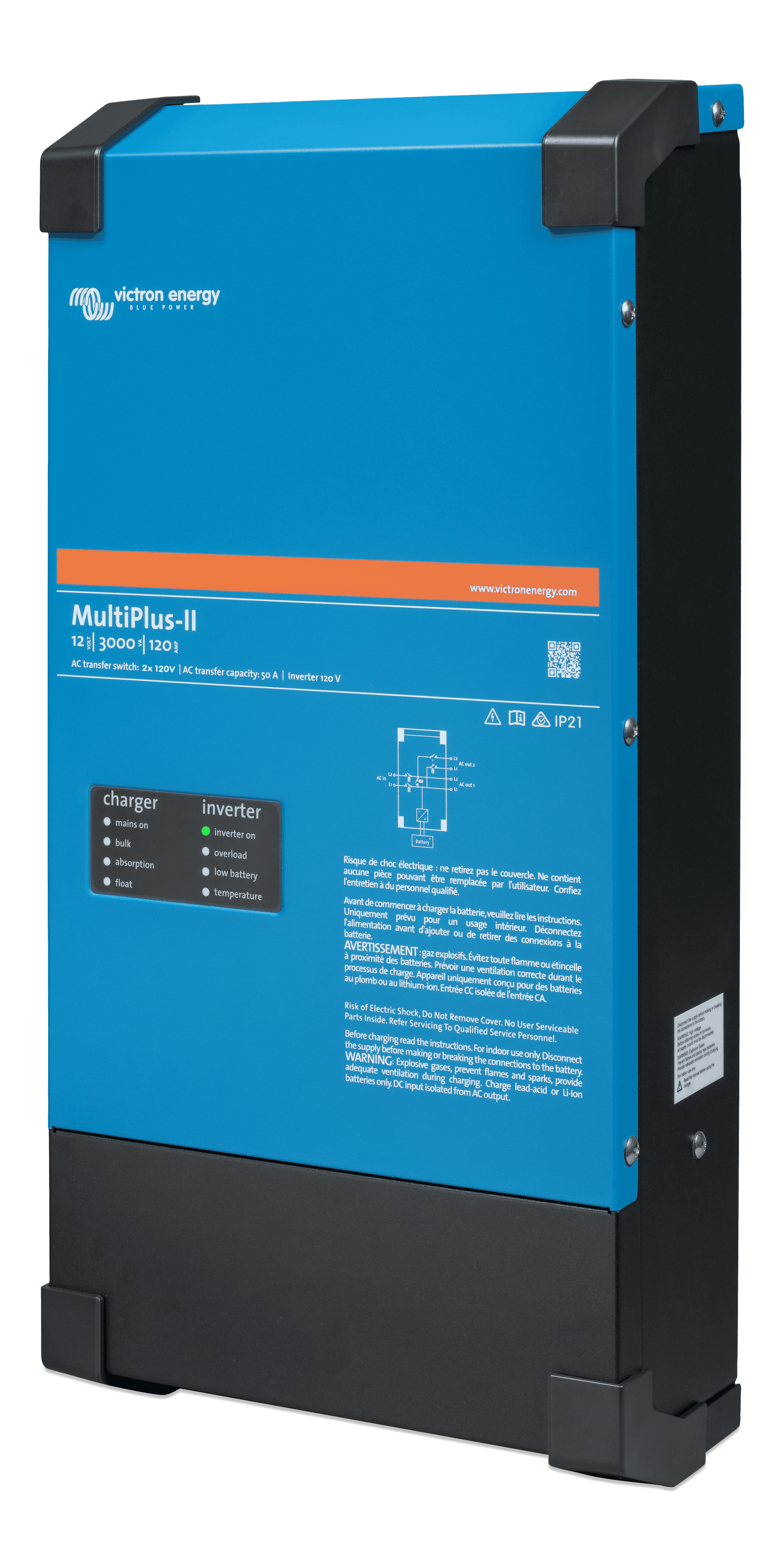 MultiPlus-II 12V 3kVA 120-50 2x120V (left) thumbnail